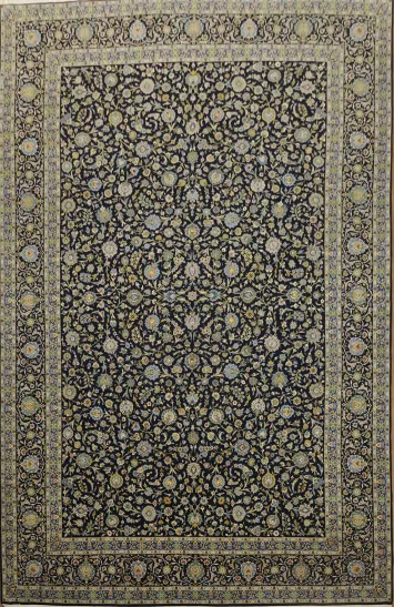Classic Elegance: Luxurious Vegetable Dye Kashan Persian Large Rug 13x20