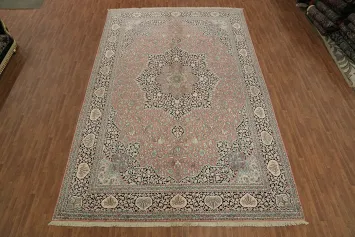 Classic Silk Persian-Inspired Area Kashmir Rug 12x18
