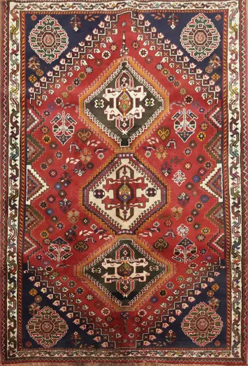 Tribal Geometric Shiraz Persian Rug 4x6