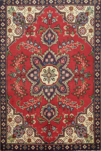 Luxurious Red Tabriz Persian Rug 3x5