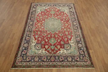 Intricate Floral Medallion Tabriz Persian Area Rug 5x8