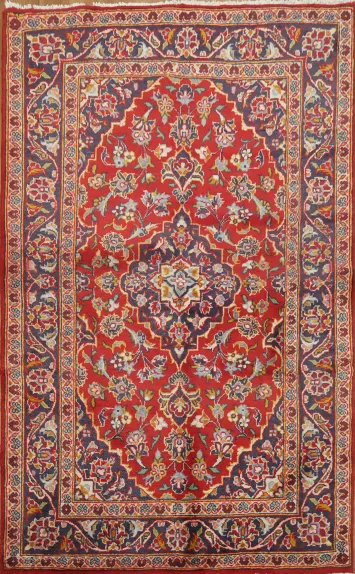 Vintage Floral Kashan Persian Rug 3x5