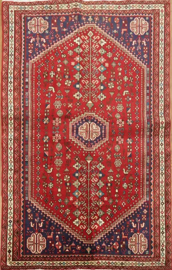 Tribal Geometric Persian Abadeh Rug  3x5