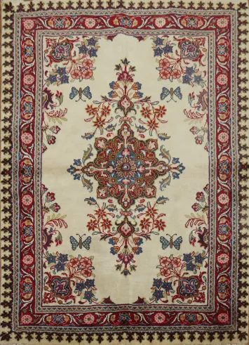 Classic Floral Medallion Tabriz Rug 3x5