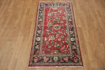 Traditional Red Floral Tabriz Rug Floral 2x4