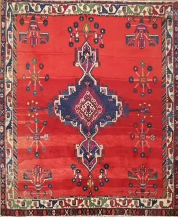Elegant Red Sirjan Persian Area Rug 6x8
