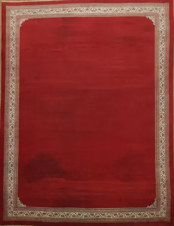 Pre-1900 Antique Vegetable Dye Sultanabad Persian Large Rug 14x18