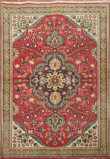 Vintage Floral Tabriz Persian Rug 3x5