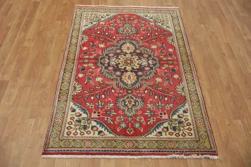 Vintage Floral Tabriz Persian Rug 3x5