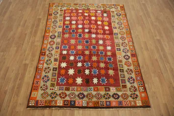 Expressive Artwork in a Unique Oriental Shiraz Persian Rug 5x7