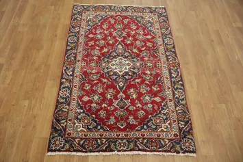 Handcrafted Persian Floral Kashan Persian Rug 3x4