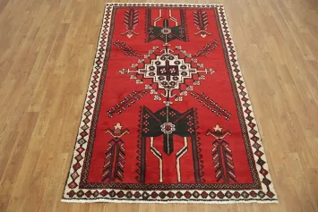 Vintage Geometric Hamedan Persian Rug 4x6