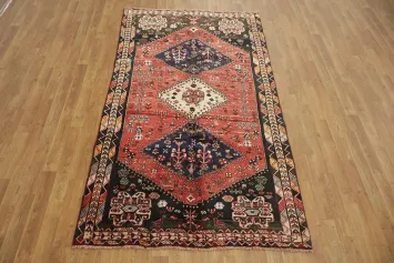Vintage Geometric Tribal Shiraz Persian Rug 4x8