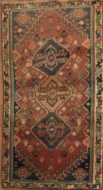 Antique Tribal Antique Shiraz Persian Rug 3x5