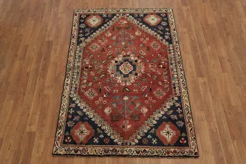 Elegant Geometric Charm: Tribal Shiraz Persian Rug 4x6