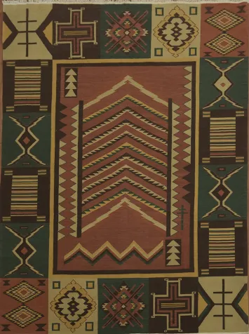 Southwestern Style Oriental Kilim Area Rug 9x12