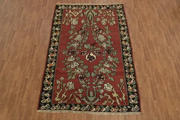 Elegant Vintage Rug: Oriental Kilim Area Rug 7x11
