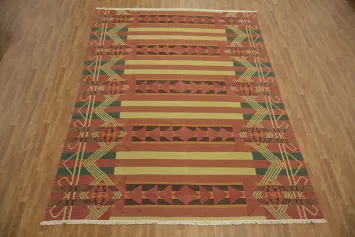 Geometric Tribal Oriental Kilim Area Rug 9x12