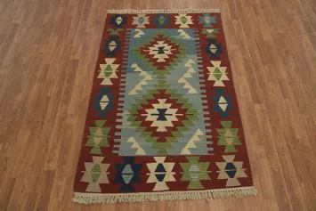 Earthy Southwestern Oriental Kilim Area Rug 4x6