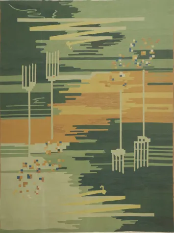 Modern Abstract Art Oriental Kilim Area Rug 9x12