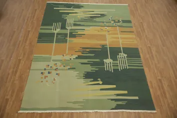 Modern Abstract Art Oriental Kilim Area Rug 9x12