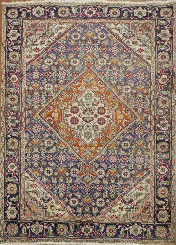 Geometric Traditional Persian Tabriz Area Rug 3x4