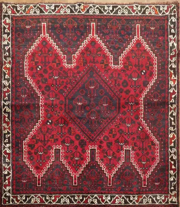 Tribal Traditional Persian Qashqai Area Rug 5x5