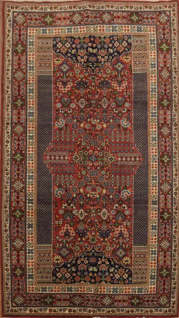 Traditional Vegetable-Dye Persian Hamedan Area Rug 4x8