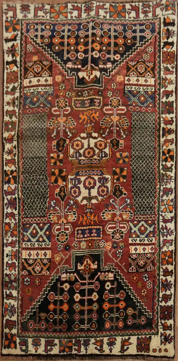 Geometric Tribal Persian Shiraz Area Rug 3x7