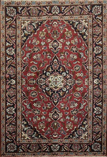 Elegant Floral Kashan Persian Rug 3x5