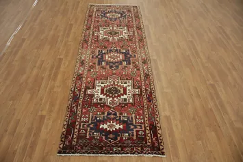 Handwoven Tribal Style Heriz Rug with Intricate Motifs 3x11