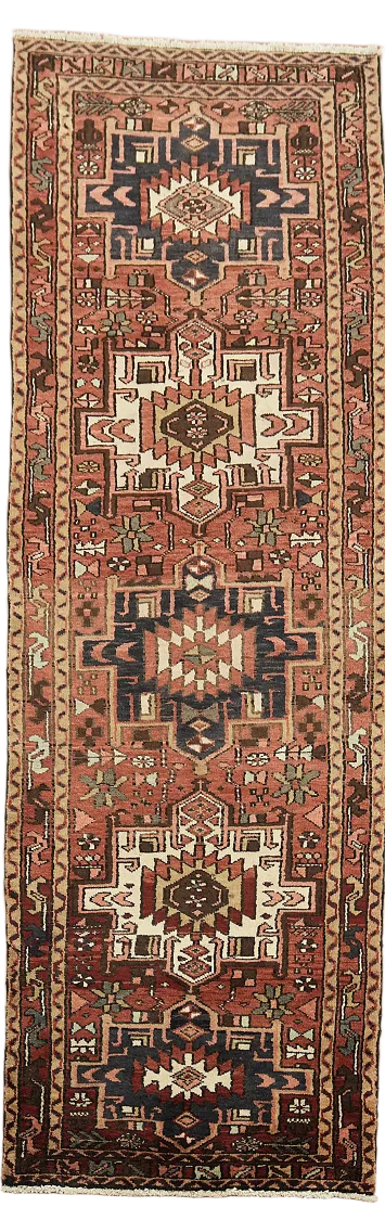 Handwoven Tribal Style Heriz Rug with Intricate Motifs 3x11