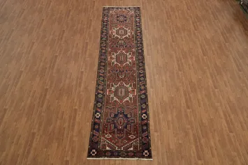 Traditional Long Tribal Heriz Rug with Rich, Colorful Design 3x15