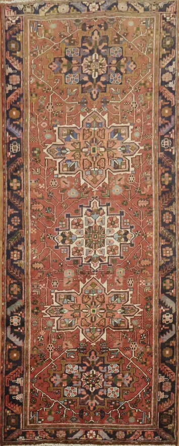 Elegant Vintage Heriz Persian Runner Rug 4x9