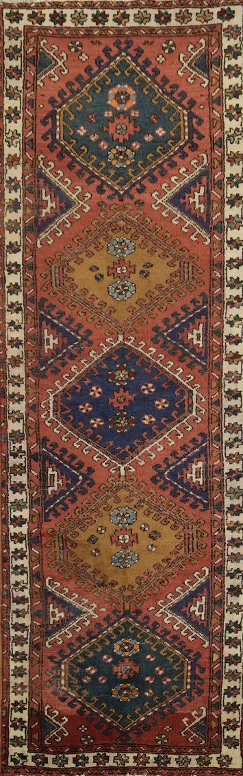 Geometric Style Ardebil Persian Runner Rug 3x10
