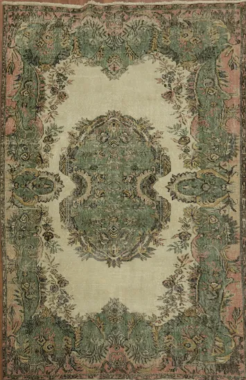 Vintage Distressed  Anatolian Oriental Area Rug 6x9