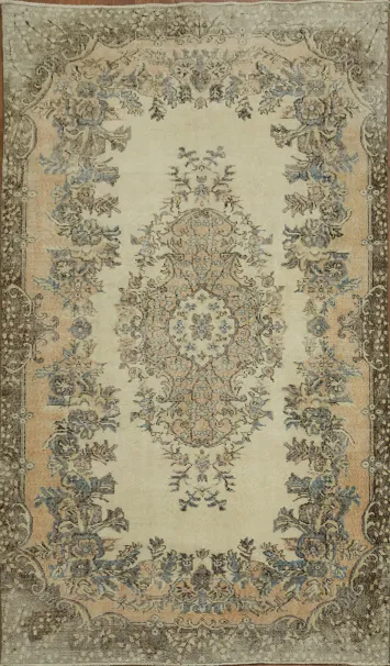 Distressed Anatolian Oriental Area Rug 6x9