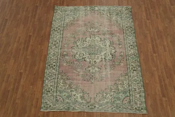 Vintage Distressed Anatolian Oriental Area Rug 7x9