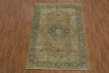Elegant Vintage Distressed Anatolian Oriental Area Rug 6x9