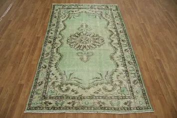 Classic Green Anatolian Oriental Area Rug 5x9