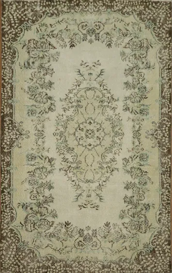 Floral Elegance: Vintage Anatolian Oriental Area Rug 6x9