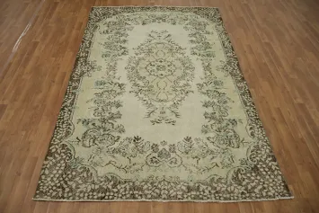 Floral Elegance: Vintage Anatolian Oriental Area Rug 6x9