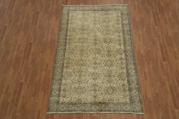 Elegant Floral Vintage Anatolian Oriental Area Rug 6x9