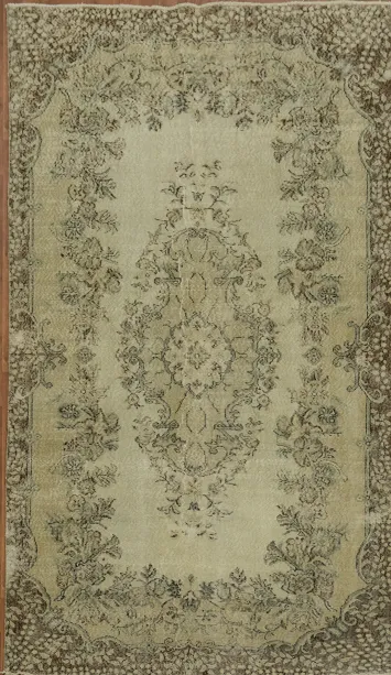 Classic Medallion Distressed Anatolian Oriental Area Rug 6x10