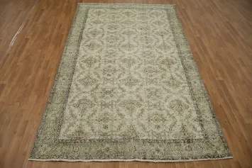 Elegant Distressed Anatolian Oriental Area Rug 6x11