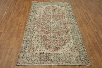 Distressed Vintage Anatolian Oriental Area Rug 5x9
