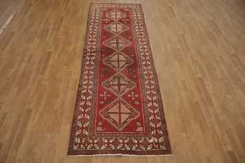 Geometric Wonder: Hamedan Persian Runner Rug 3x10