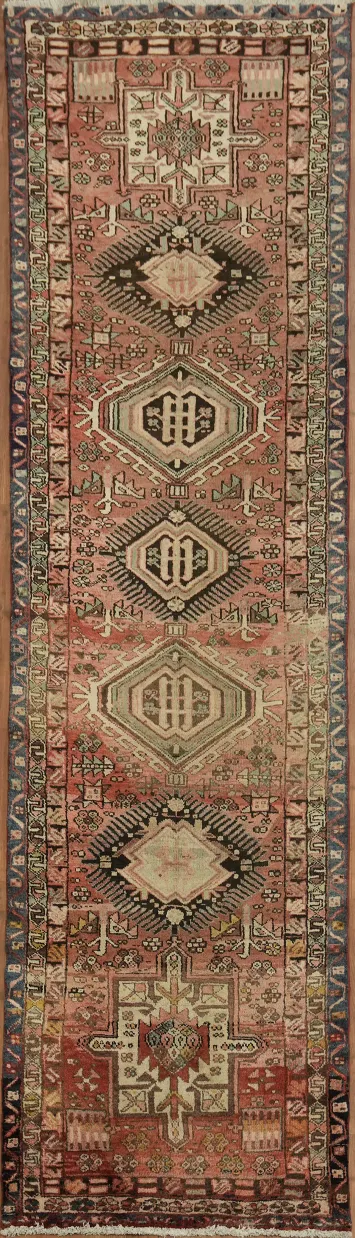 Exquisite Geometric Ardebil Persian Runner Rug 3x11