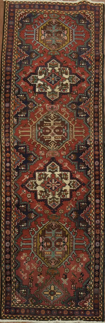 Elegance Unveiled: Heriz Persian Runner Rug 3x9