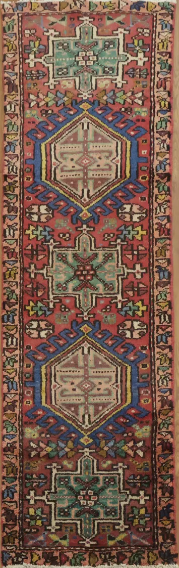 Detailed traditional Geometric Persian Gharajeh Rug 2x6